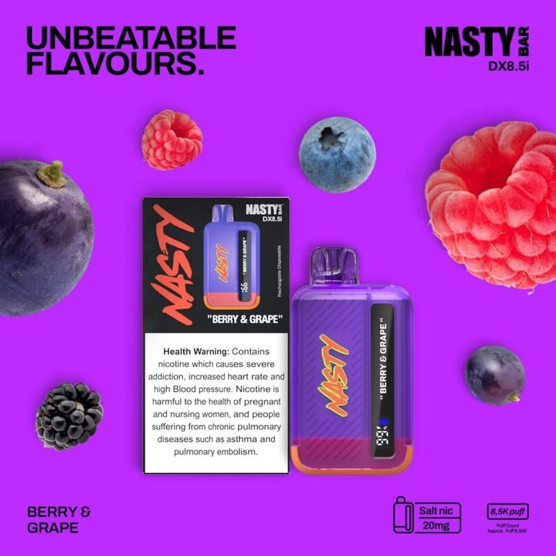 Nasty Bar 8500 Puffs 20mg Berry & Grape