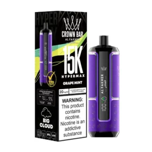 Al Fakher Crown Bar Hypermax 15000 puffs Grape Mint 6mg