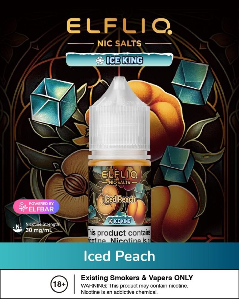 ELFLIQ NIC SALTS Iced Peach BY ELFBAR 30mg 30ml