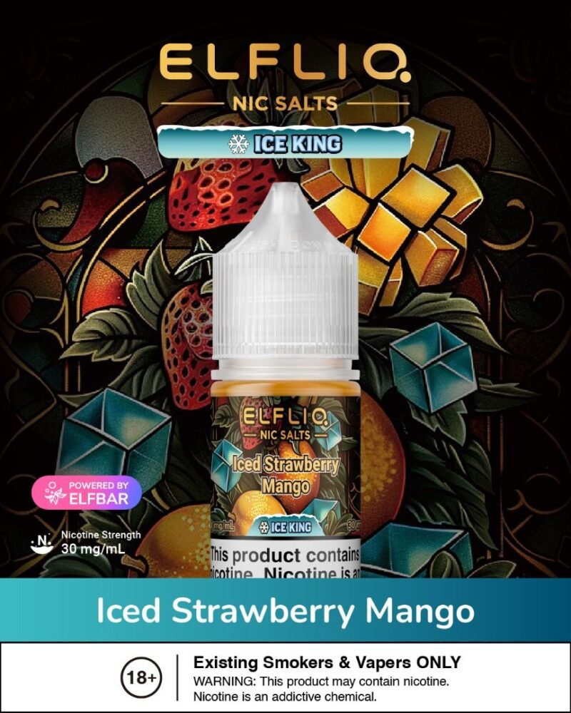 ELFLIQ NIC SALTS Iced Strawberry Mango BY ELFBAR 30mg 30ml