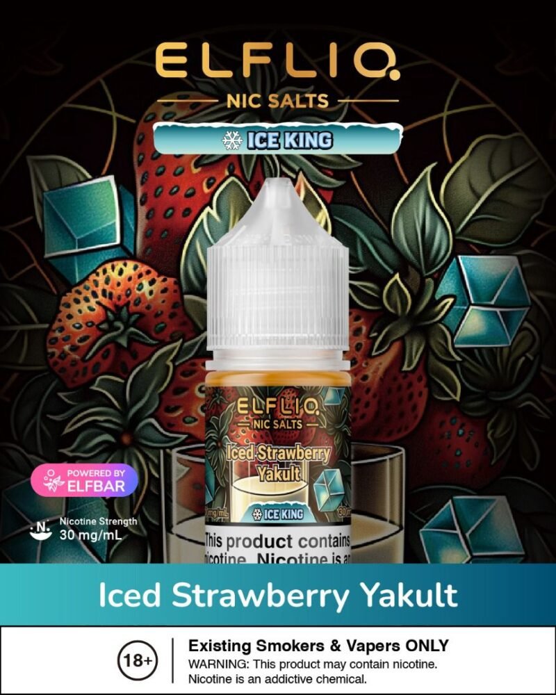 ELFLIQ NIC SALTS Iced Strawberry Yakult BY ELFBAR 30mg 30ml